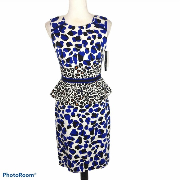 David Meister Animal Print Peplum Dress Size‎ 2 - Picture 4 of 11
